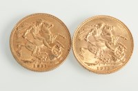 Lot 1068 - TWO SOVEREIGNS DATED 1913 AND 1911