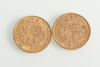 Lot 1069 - TWO HALF SOVEREIGNS DATED 1883 AND 1885