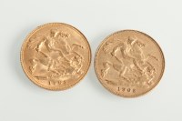 Lot 1075 - TWO HALF SOVEREIGNS DATED 1903