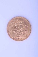 Lot 1760 - GOLD GEORGE V FULL SOVEREIGN DATED 1911