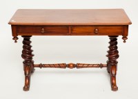 Lot 425 - VICTORIAN MAHOGANY STRETCHER TABLE with two...