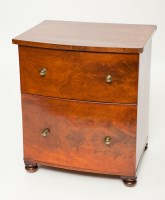 Lot 465 - VICTORIAN BOWFRONT MAHOGANY COMMODE with...