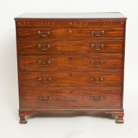 Lot 469 - GEORGE III INLAID MAHOGANY SECRETAIRE CHEST...