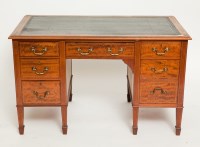 Lot 484 - LATE VICTORIAN INLAID MAHOGANY KNEEHOLE...