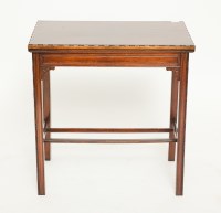 Lot 491 - 1920'S MAHOGANY CARD TABLE the top with beaded...