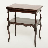 Lot 492 - VICTORIAN MAHOGANY TURNOVER CARD TABLE with...