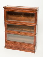 Lot 493 - GLOBE WERNICKE OAK SECTIONAL OFFICE BOOKCASE...