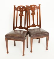 Lot 499 - SET OF EIGHT OAK ART NOUVEAU DINING CHAIRS...