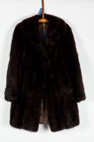 Lot 500 - MINK FUR OPERA COAT dark brown, approx. size...