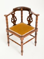 Lot 505 - VICTORIAN MASONIC MAHOGANY CORNER CHAIR the...