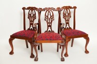 Lot 509 - SET OF ELEVEN MAHOGANY CHIPPENDALE STYLE...