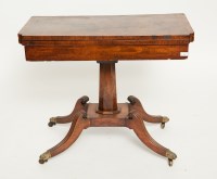 Lot 535 - REGENCY CROSSBANDED MAHOGANY CARD TABLE with...