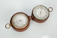 Lot 255 - TWO EARLY 20TH CENTURY POCKET BAROMETERS both...