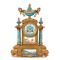 Lot 259 - 19TH CENTURY FRENCH ORMOLU GILT PORCELAIN...