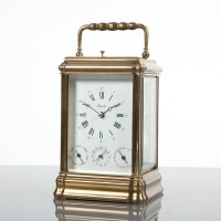 Lot 301 - BRASS REPEATING ANGELUS CARRIAGE CLOCK in a...