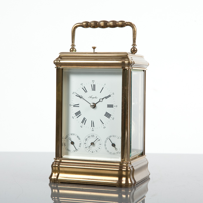 Lot 301 BRASS REPEATING ANGELUS CARRIAGE CLOCK in a