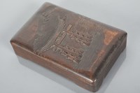 Lot 24 - JAPANESE CARVED WOOD BOX of rectangular form,...