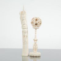 Lot 54 - CHINESE IVORY CONCENTRIC BALL ON STAND the...