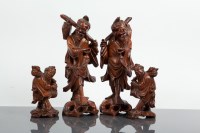 Lot 61 - TWO PAIRS OF CHINESE ROOTWOOD CARVINGS the...