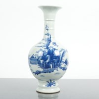 Lot 67 - CHINESE BLUE AND WHITE VASE with trumpet neck...