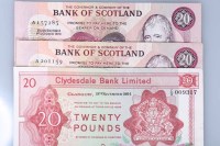 Lot 1805 - TWO BANK OF SCOTLAND £20 BANKNOTES both dated...