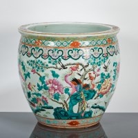 Lot 90 - CHINESE FAMILLE ROSE PLANTER decorated to the...