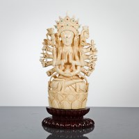 Lot 95 - INDIAN IVORY CARVING OF TOU-MU Goddess of the...