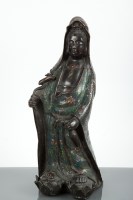 Lot 152 - LARGE CHINESE BRONZE STATUE OF GUANYIN the...