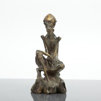 Lot 160 - CHINESE BRONZE ASCETIC LUOHAN the figure with...