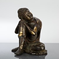 Lot 162 - CHINESE BRONZE BUDDHA the figure shown...