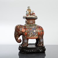 Lot 165 - JAPANESE FIGURE AND ELEPHANT GROUP the...