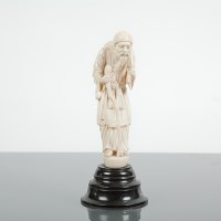 Lot 175A - IVORY CARVED FIGURE OF A BEARDED MAN the...