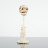 Lot 180A - CHINESE IVORY CONCENTRIC BALL ON A STAND the...