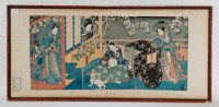 Lot 189 - JAPANESE WOODBLOCK PRINT TRIPTYCH by Kunisada,...