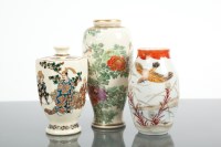 Lot 191 - THREE JAPANESE MINIATURE VASES comprising a...