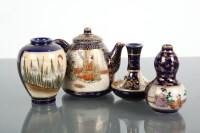 Lot 193 - JAPANESE SATSUMA MINIATURE TEAPOT AND THREE...