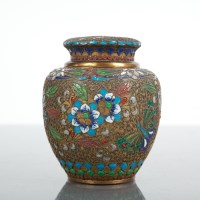 Lot 195A - CHINESE STYLE ENAMEL INCENSE JAR the lid with...