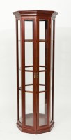 Lot 197 - CHINESE WOOD OCTAGONAL DISPLAY CABINET of...