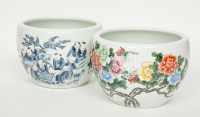 Lot 210 - TWO CHINESE CERAMIC PLANTERS one decorated...