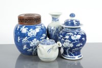 Lot 226 - CHINESE BLUE AND WHITE GINGER JAR, BLUE AND...