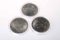 Lot 1835 - SEVEN UNITED STATES SILVER PEACE DOLLARS dated...