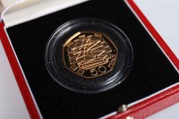 Lot 1853 - UNITED KINGDOM GOLD PROOF FIFTY PENCE COIN...
