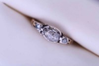 Lot 1854 - GEORGIAN THREE STONE DIAMOND RING set with...