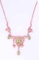 Lot 1889 - FINE EDWARDIAN PERIDOT AND SEED PEARL NECKLET...