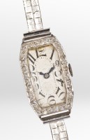 Lot 1015 - LADY'S ART DECO DIAMOND SET COCKTAIL WATCH the...