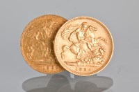 Lot 1035 - TWO HALF SOVEREIGNS DATED 1894 AND 1902