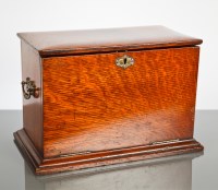 Lot 360 - VICTORIAN OAK STATIONARY CASKET the hinged...