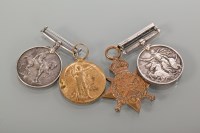 Lot 362 - WORLD WAR ONE GROUP OF FOUR MEDALS awarded to...