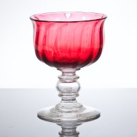 Lot 383 - VICTORIAN CRANBERRY MARRIAGE GLASS blown with...