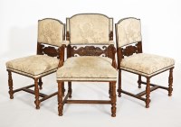 Lot 385 - SET OF TWELVE CARVED OAK DINING CHAIRS circa...